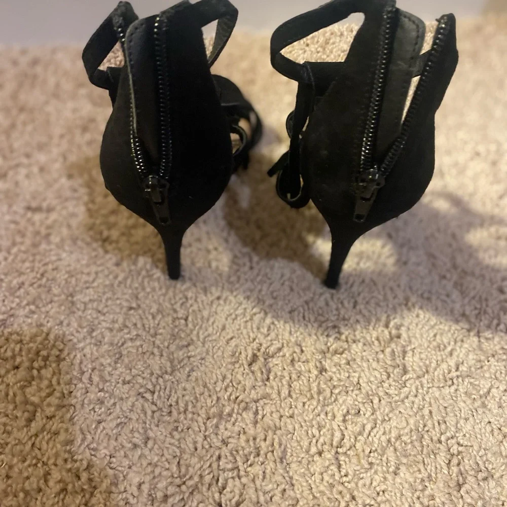 Madden Girl Black Suede Heels Size 7.5
